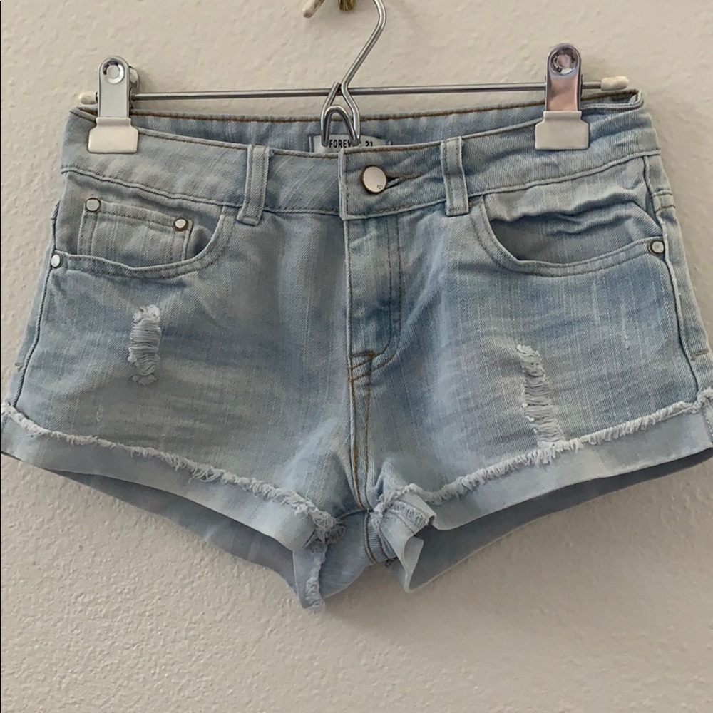 Forever 21 Distressed Jean Shorts